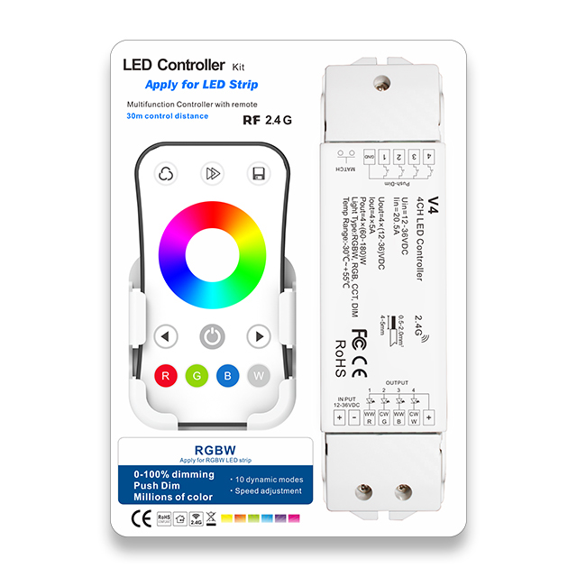 5A*4CH RGBW LED Controller Kit V4+R8-1 5A*4CH RGBW LED Controller Kit V4+R8-1